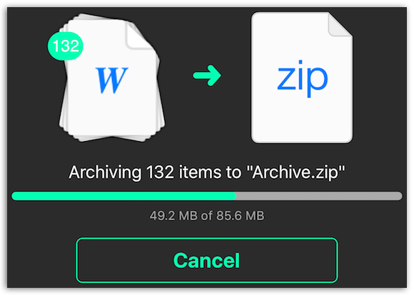 Archive Utility - Create ZIP file