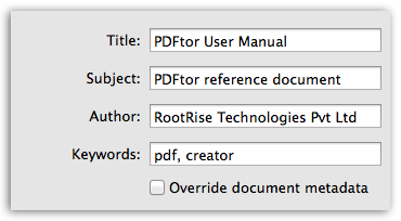 PDFtor - Change Metadata Description